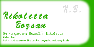 nikoletta bozsan business card